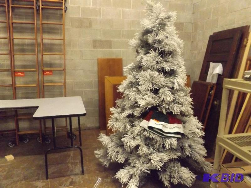 Frosted Christmas Tree, lighted and Skirt. ap...
