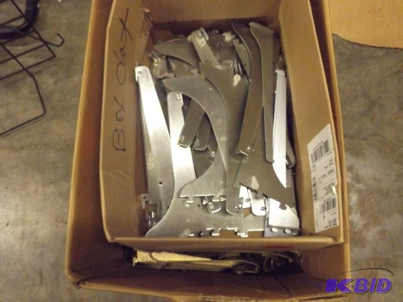 Two boxes of shelf bracketshooks...
