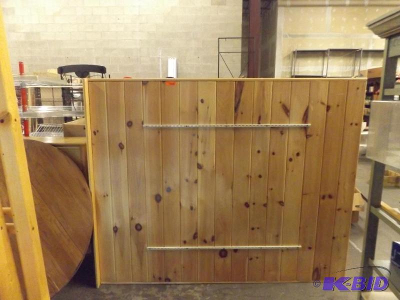 Three wood display rack walls, all of them ar...