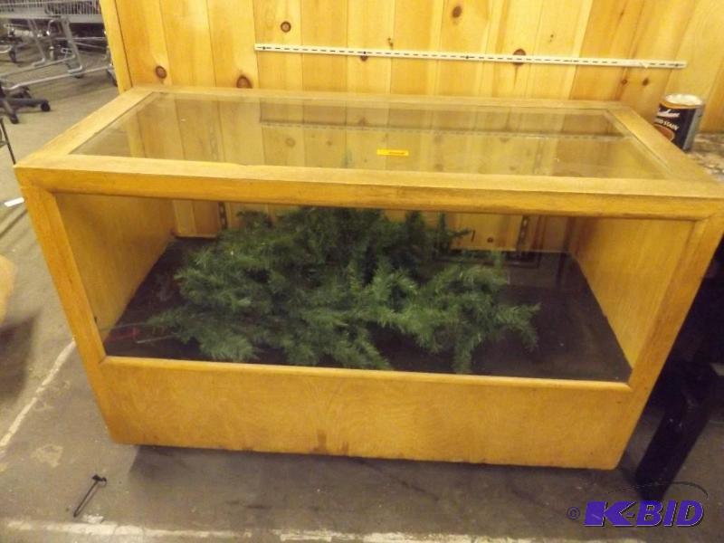 GlassWood Display Case. 36 tall, 55 long...