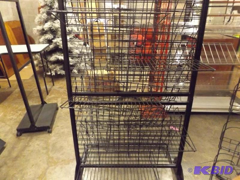 Black Metal Display Stand, 5 flat shelves, 8 ...