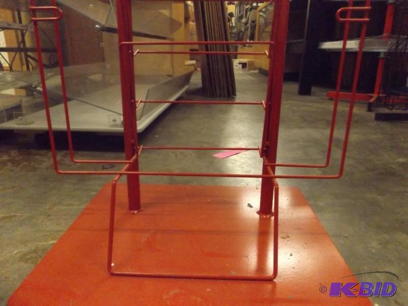 Red Metal Display Stand, 67 tall, 19 wide...