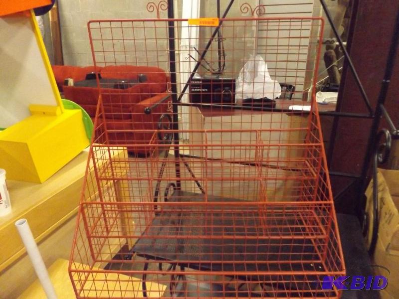Red Basket Display Stand, Metal. 22 tall x ...