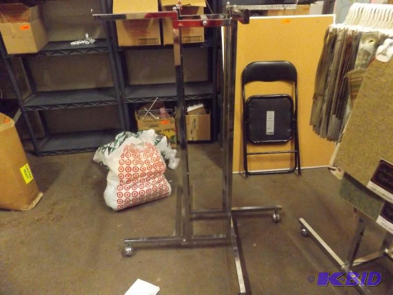 48 tall metal display stand, on wheels...