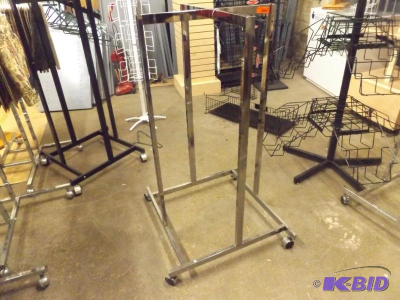 48 tall metal display stand, on wheels...