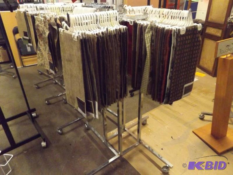48 tall metal display rack, on wheels. Carp...