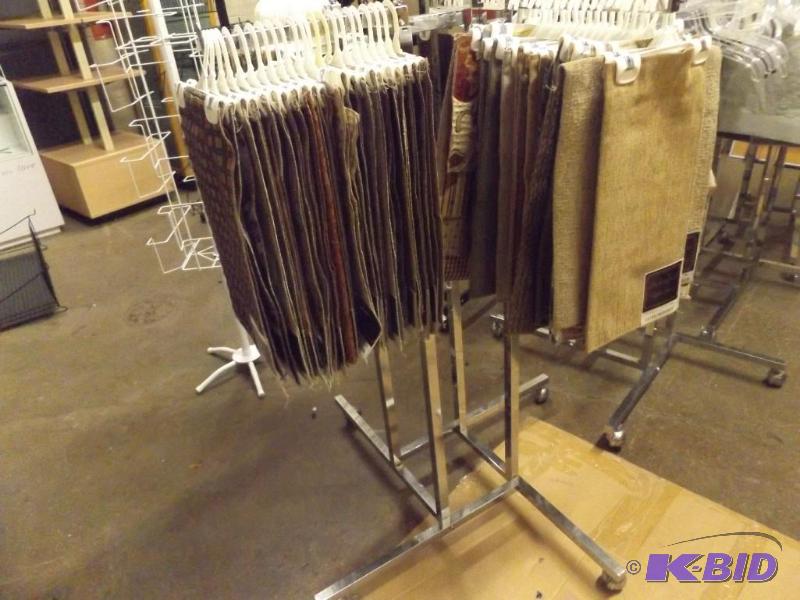48 tall metal display rack, on wheels. Carp...