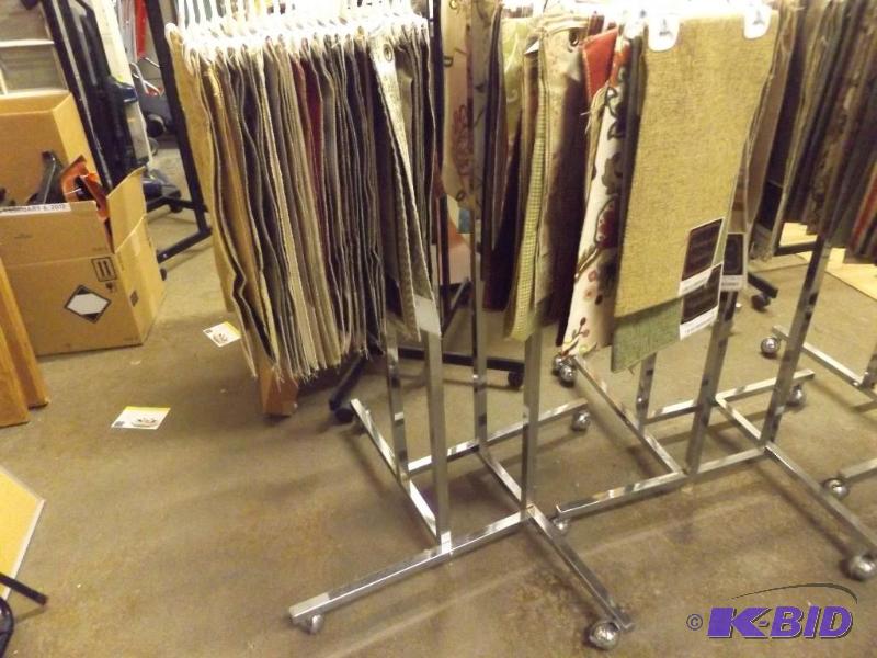 48 tall metal display rack, on wheels. Carp...