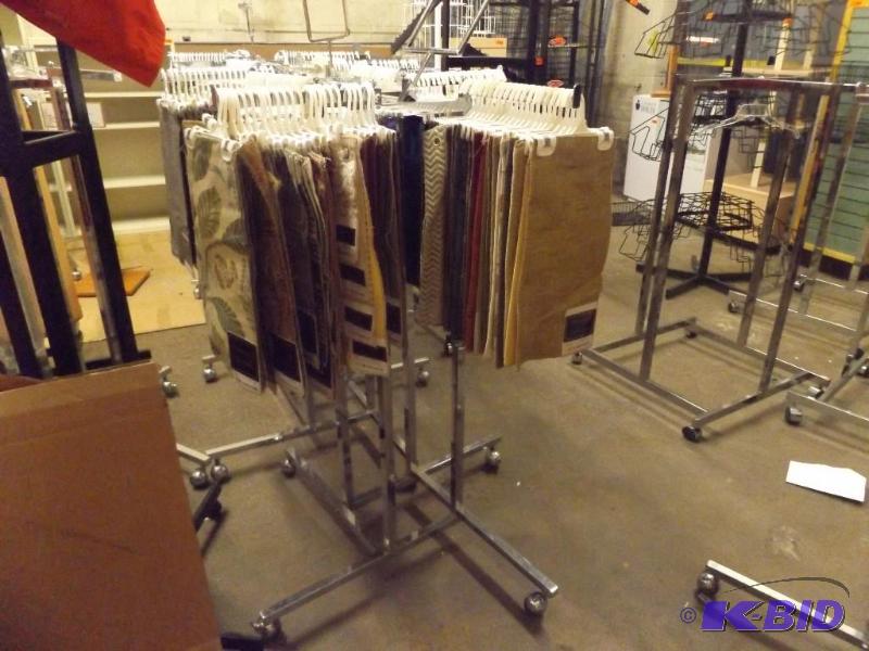 48 tall metal display rack, on wheels. Carp...