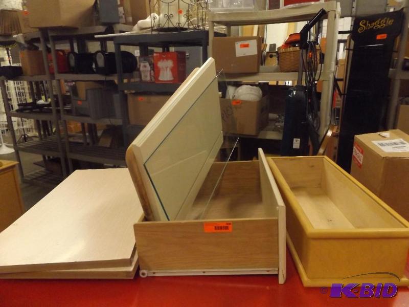Misc wood box, drawer and shelves...