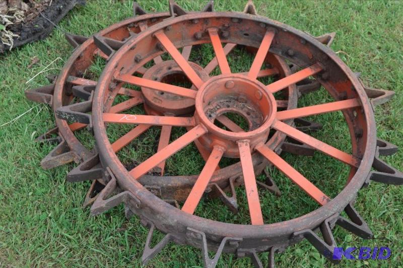 lot 70 image: Pair of steel wheels ...