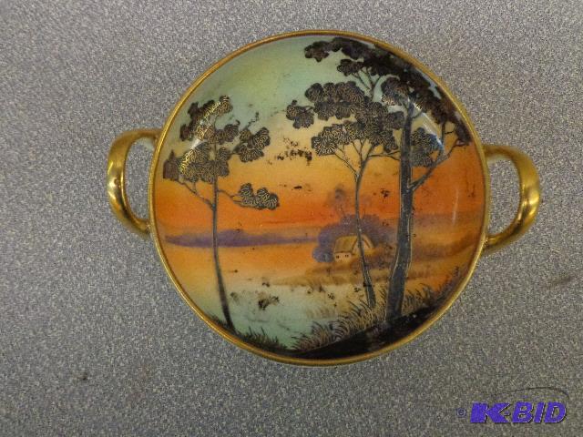 Hand Painted Nippon Bowl&nbsp  Trees and a S...