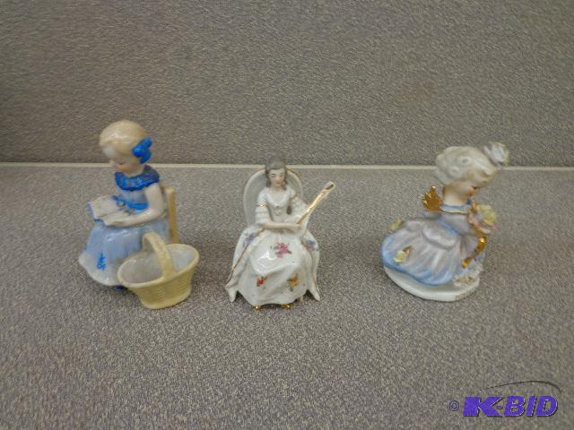 3 Porcelain Figurines  One Mondays Child Fig...