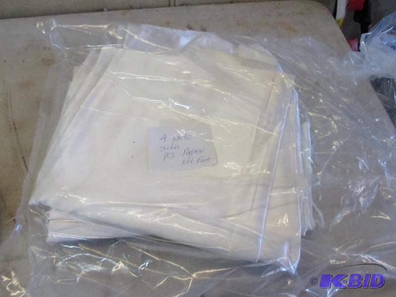 4 white satin pieces...