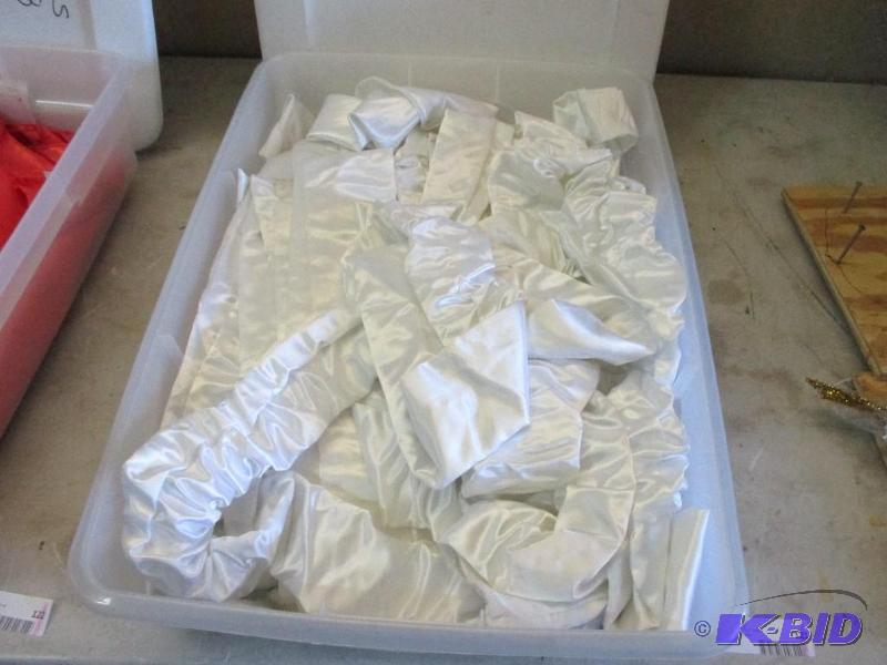 white satin pipe covers...