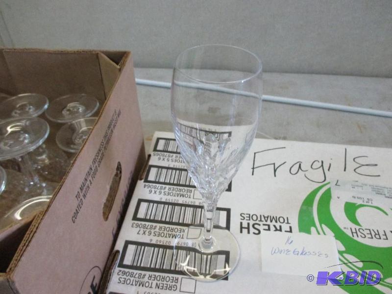 16 wine glasses...