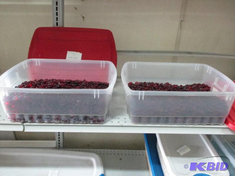 2 totes of red centerpiece gems...