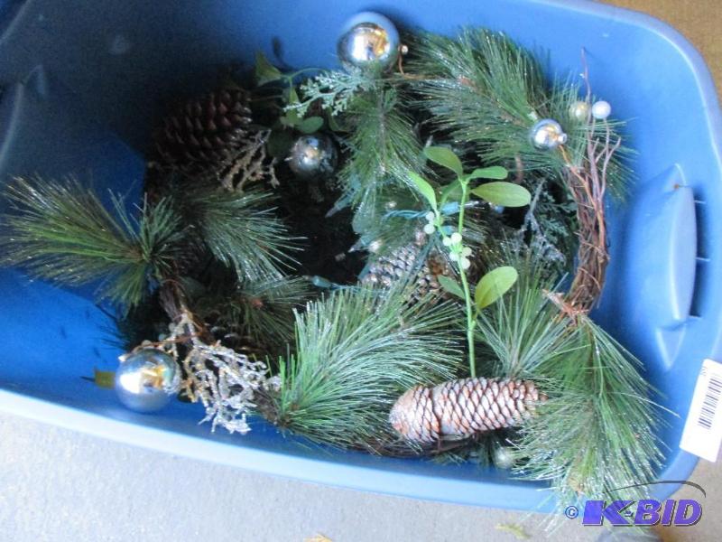 2 silver accent evergreen garlands...