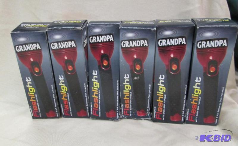 Qty 6 Grandpas Flashlight with easy-grip han...