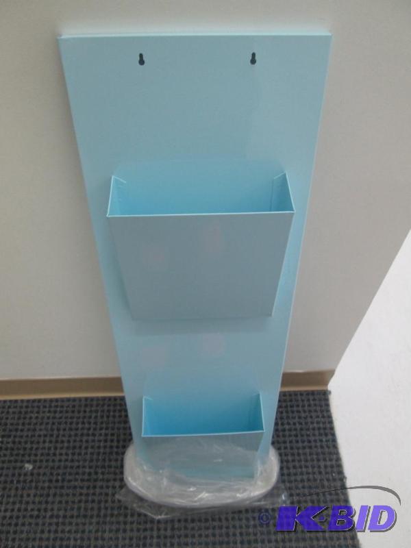 Light blue metal file holder two slots...