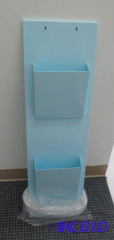 Light blue metal file holder two slots...