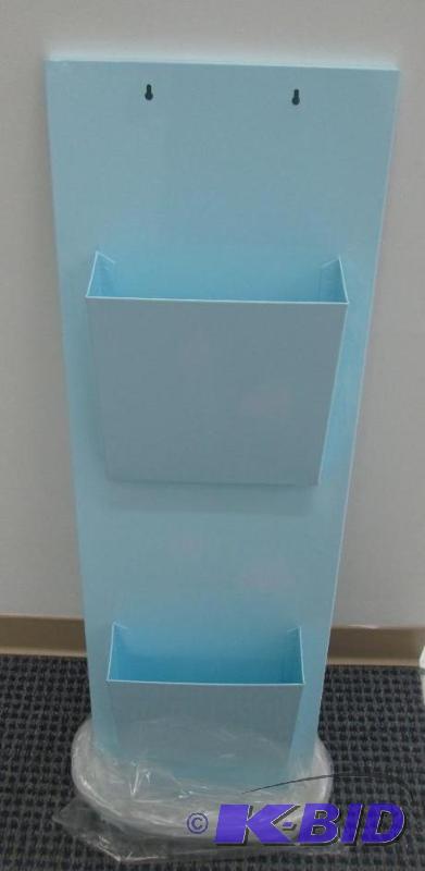 Light blue metal file holder two slots...