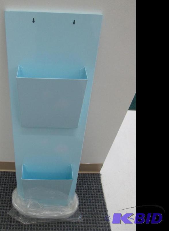 Light blue metal file holder two slots...