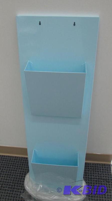 Light blue metal file holder two slots...