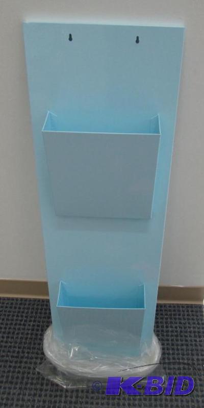 Light blue metal file holder two slots...