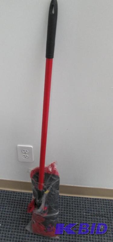 Red dust mop...