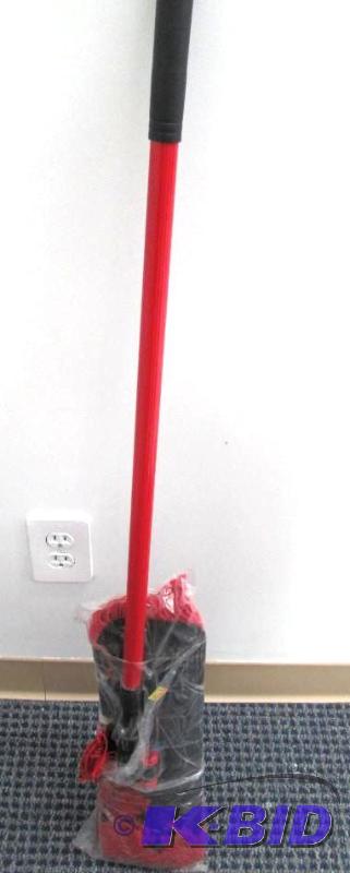 Red dust mop...