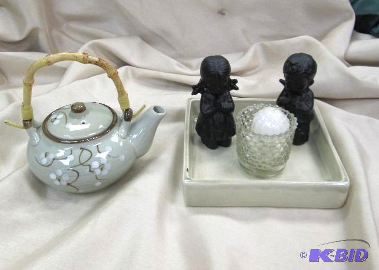 Qty 5 A little girl and boy praying, porcelai...