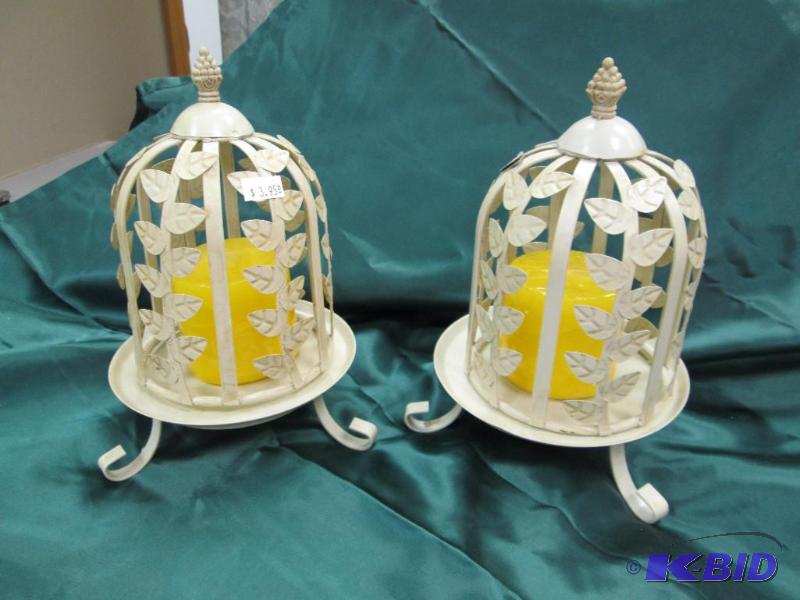 Qty 2 Metal Dome with yellow candle Canopy Cl...