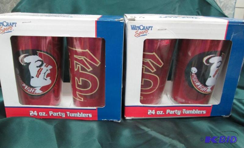 Qty 2 set of 4 24oz party tumblers- double-wa...