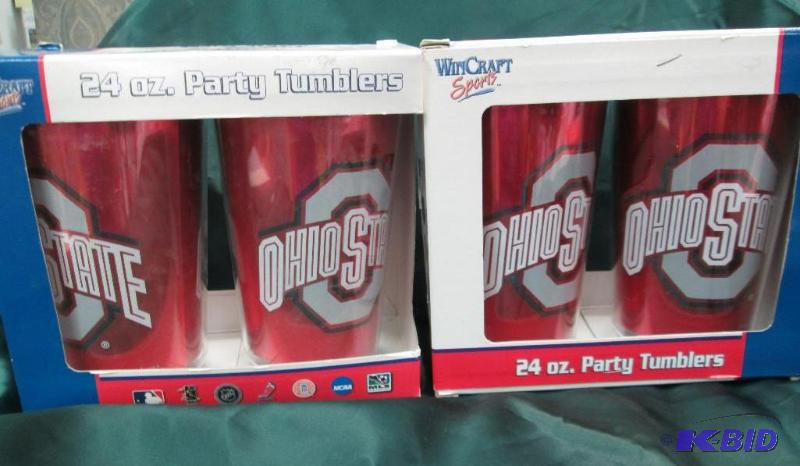 Qty 2 set of 4 24oz party tumblers- double-wa...