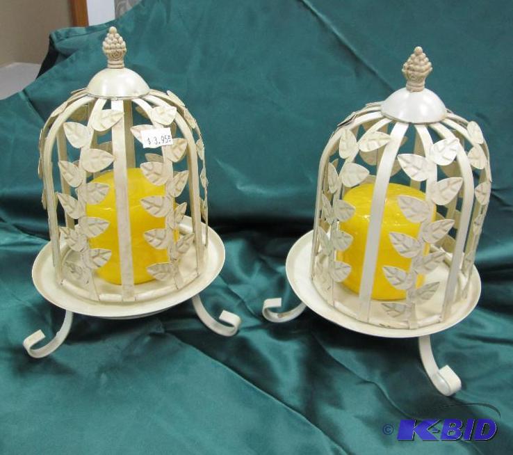 Qty 2 Metal Dome with yellow candle Canopy Cl...