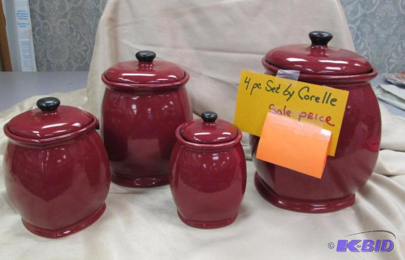 4 pc Set of Cornell canisters...