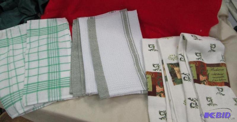 Qty 10 kitchen towels and dish rags shades of...