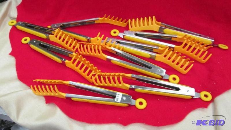 Qty 9 yellow tongs...