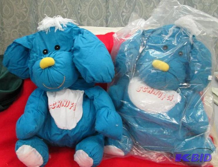 Qty 2 Blue stuffed puppies Schnuffi...