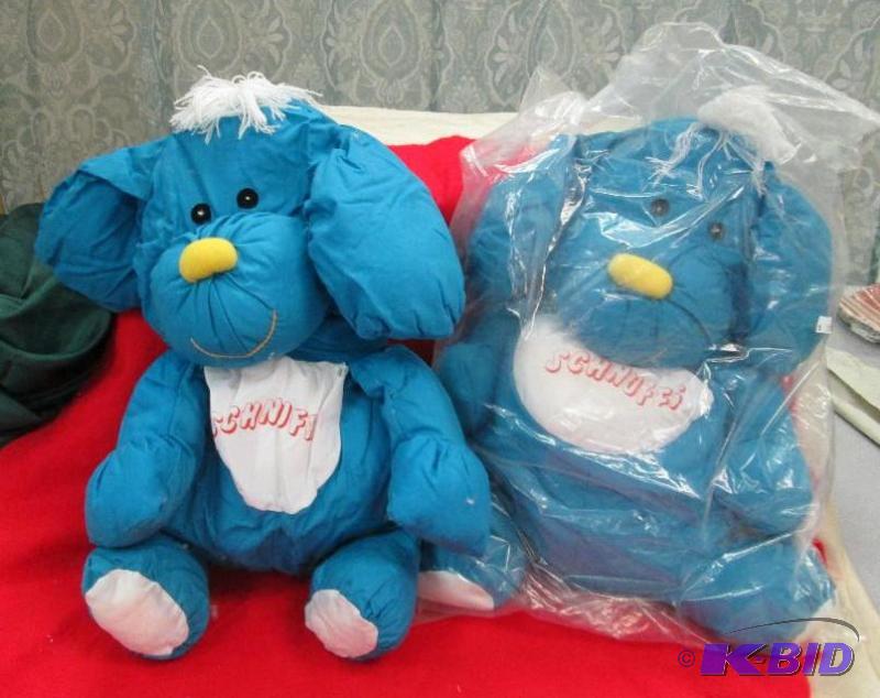 Qty 2 Blue stuffed puppies Schnuffi...