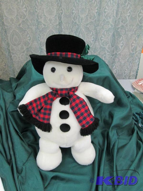 A stuffed snow man...
