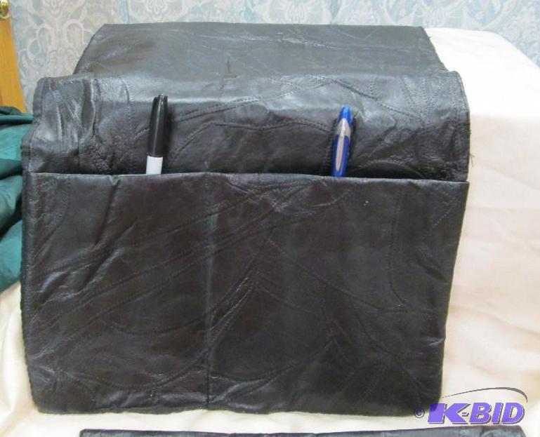 Qty 2 Leather Arm Protectors with storage poc...