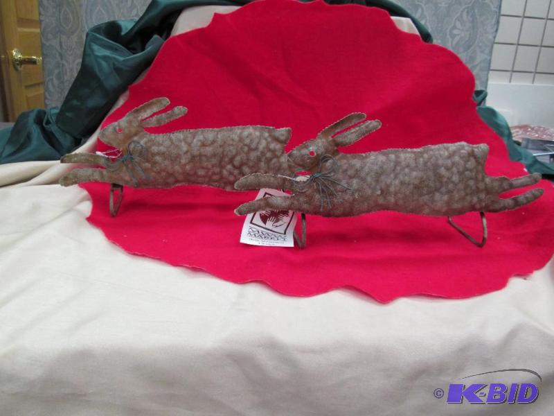 Qty 2 Running Bunny candle holder...