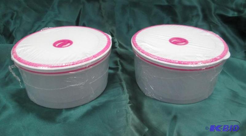 Qty 2 sets of bowls color clear and hot ping ...