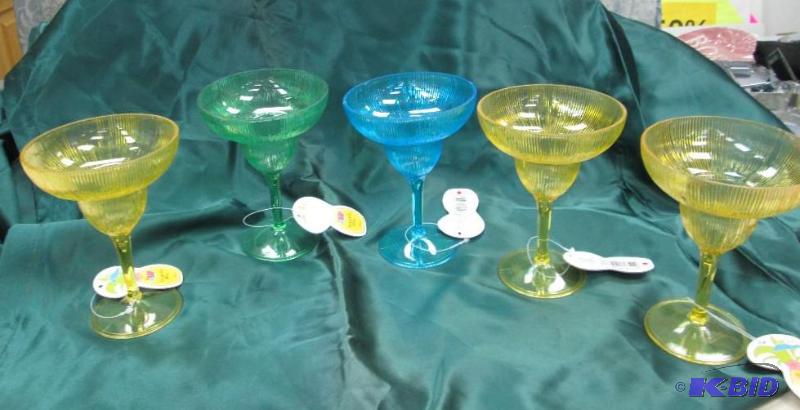Qty 5 Tiki Bar margarita glasses...