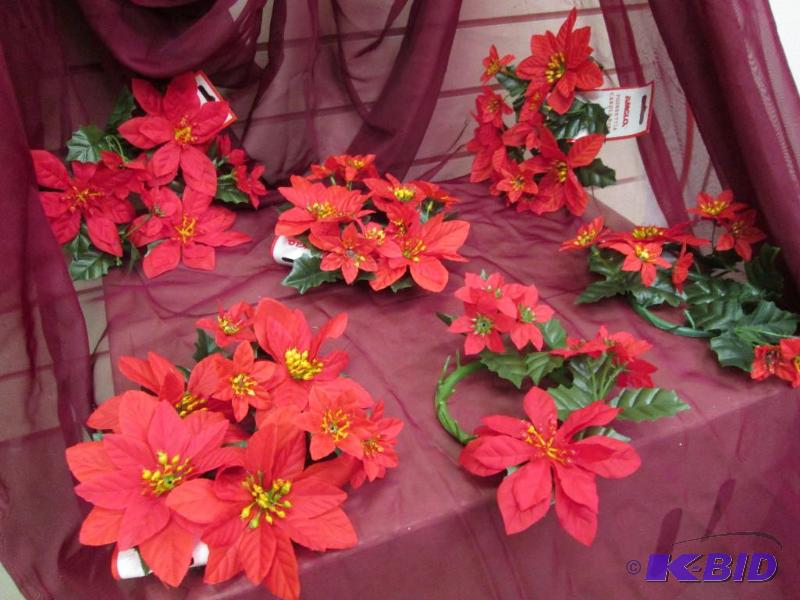 Red Poinsettia candle ring qty 6...