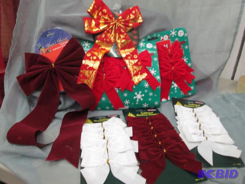 misc. tree bow decorations qty 7 packages...
