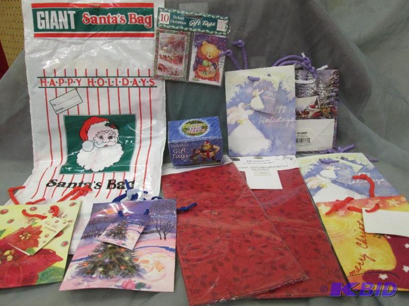 gift wrap, small gift bags, tags and large sa...
