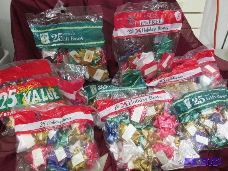 Holiday Bows 25 ea bag. Qty of 10 bags...